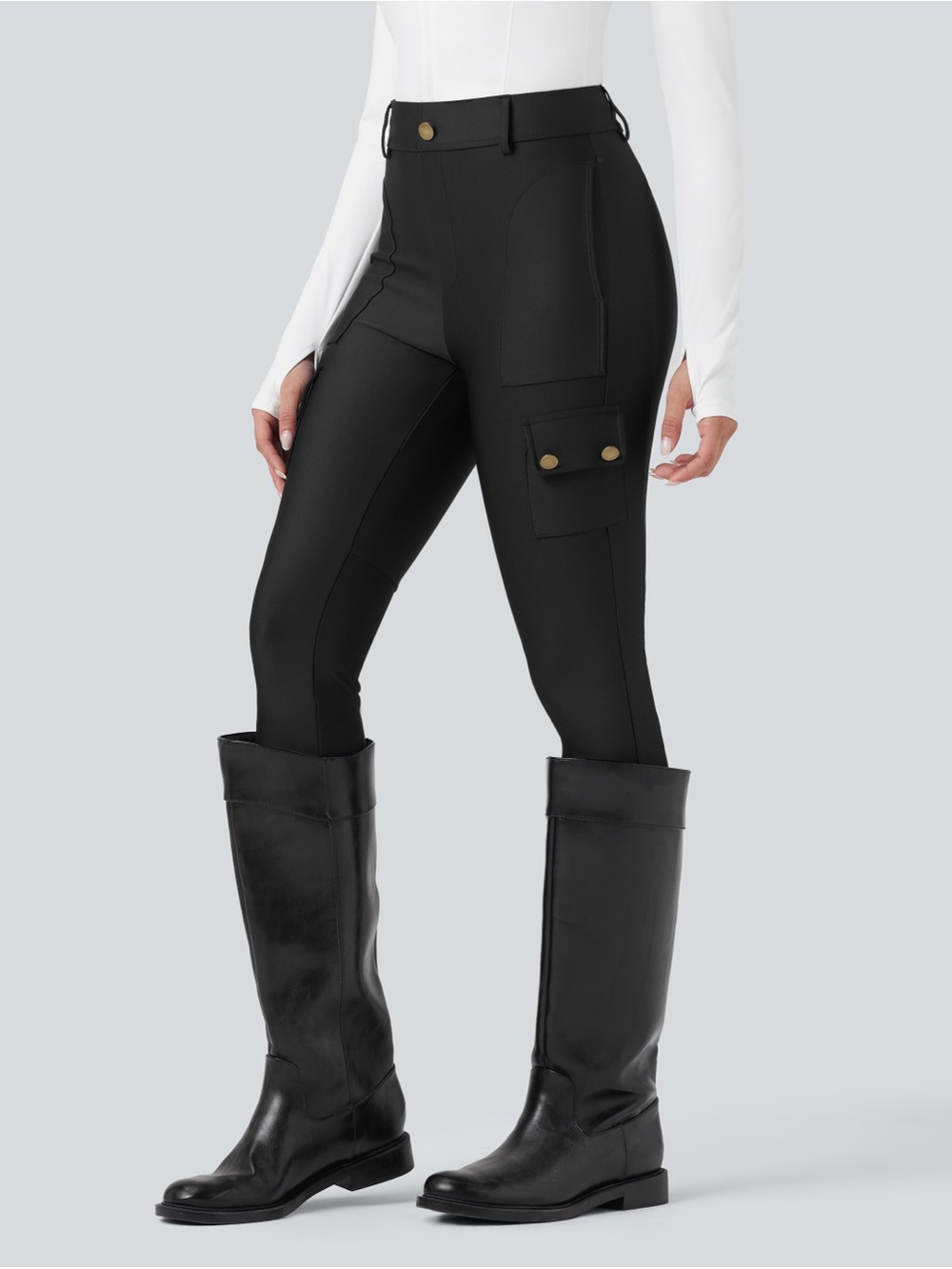 Halara High-Waisted Sheen 7/8 Leggings with Pockets | Black | XL | NWT